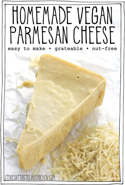 Get ready to wow with my Homemade Vegan Parmesan Cheese recipe!! With just 8 ingredients, it's easy to make, grates, and melts beautifully, and tastes so delicious! Use it on top of pizza, pastas, salads, soups, stir into sauces, or anywhere you would traditionally add a sprinkling of parmesan cheese. #itdoesnttastelikechicken #veganparmesan Seitan Meatballs, Recipes With Parmesan Cheese, Pasta Easy, Vegan Cheese Recipes, Vegan Parmesan Cheese, Like Chicken, Vegan Italian, Dairy Free Cheese, Vegan Parmesan