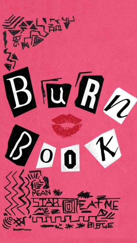 Burn Book Cover, Mean Girls Party, Victoria Secret Wallpaper, Y2k Posters, Wednesdays We Wear Pink, Book Cover Template, Diy Journal Books, Sleepover Things To Do, Burn Book