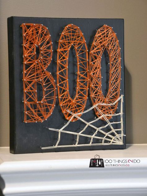 Halloween Memes, Nail String Art, Adornos Halloween, String Art Patterns, String Art Diy, Fall Halloween Crafts, Halloween Nail Designs, Craft Night, Thanksgiving Crafts