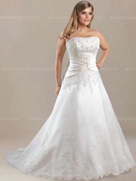 Weddig Dress, Plus Size Wedding Dresses With Sleeves, Wedding Dresses Plus, Dresses For Apple Shape, Wedding Dresses Lace Ballgown, Satin Bridal Gowns, Modest Wedding Gowns, Satin Wedding Gown, Plus Size Wedding Gowns