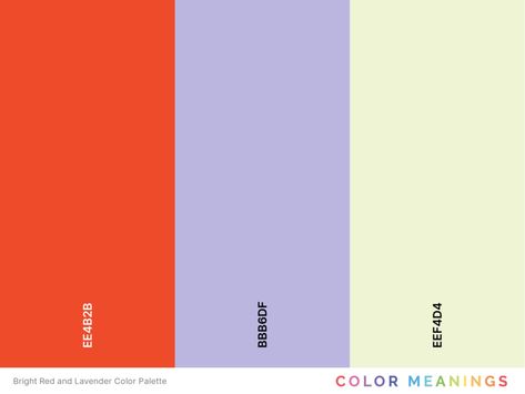 27 Colors That Go With Lavender (Color Palettes) - Color Meanings Lavender Complementary Colors, Lavender Orange Color Palette, Lavender And Red Color Palette, Lavender Wall Paint, Lavender Colour Palette, Purple And Orange Color Palette, Color Wheel Interior Design, Color Palette Lavender, Lavender Color Scheme