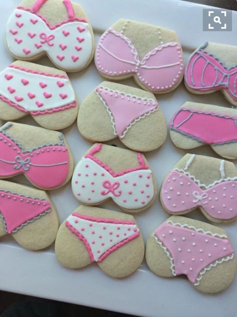 Bachelor Party Cakes, Bachelor Cake, Lingerie Cookies, Bachelorette Cookies, Bridal Shower Cookies, Summer Cookies, Sugar Cookie Designs, Delicious Cookies, Fancy Cookies