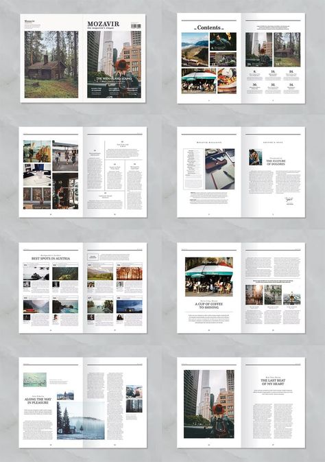 Magazine Page Layouts, Elegant Magazine, Travel Website Design, Magazine Layout Inspiration, Magazine Spread, Beautiful Profile Pictures, Page Layout Design, Canvas Learning, Cool Magazine