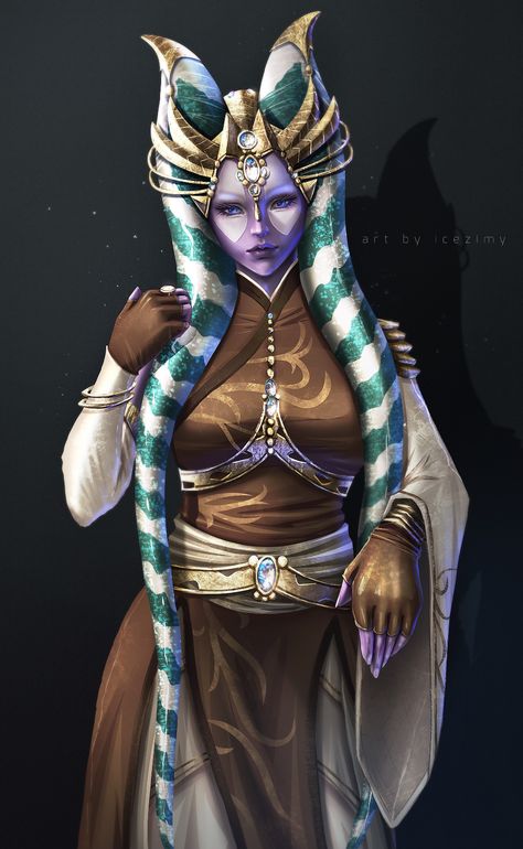 ArtStation - Jedi Master Faleem Gynta 2 - Commission, icezimy Star Wars Togruta Art, Togruta Star Wars, Togruta Female, Togruta Oc, Togruta Jedi, Syfy Art, Female Jedi, Jedi Art, Star Wars Species