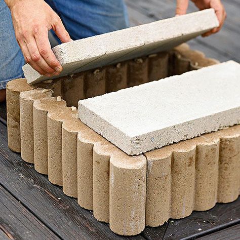 Paver Edging, Concrete Edger, Mailbox Landscaping, Patio Kitchen, Backyard Diy, Edging Ideas, Garden Decor Items, Lawn Edging, Raised Planter