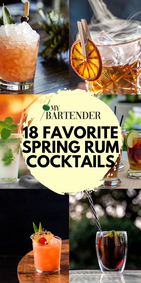 With its versatile and complex flavor profile, rum is a popular spirit that can be used in a variety of cocktail recipes. From fruity and sweet to spicy and bold, there are endless possibilities when it comes to crafting the perfect rum cocktail for spring. We’ll explore some of the best spring rum cocktails that are sure to delight your taste buds and add a little extra sunshine to your day. Rum Craft Cocktails, Spring Time Cocktails, Rum Cocktails Summer, Spring Craft Cocktails, Spring Mixed Drinks, Spring Punch Recipes, Spring Drinks Cocktails, Best Rum Drinks, Easter Brunch Cocktails