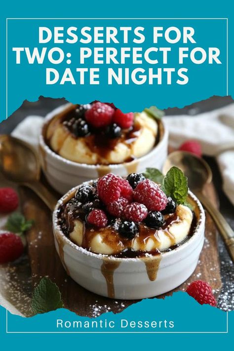 Satisfy your sweet tooth with these simple desserts for two! Perfect for sharing on a cozy evening. 🥂 #SweetForTwo #RomanticDesserts #PerfectForSharing #DateNightIn Two Serving Desserts, Romantic Desserts For Two Easy, Anniversary Dessert Ideas, Date Night Desserts, Desserts For 2, Romantic Desserts For Two, Weeknight Desserts, Desserts For Two, Dessert For One