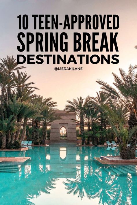 10 Spring Break Ideas for Families with Teens | Embarking on a family vacation with teenagers in tow can be fun and frightening, lol. They aren't quite old enough to travel with their friends, but also want a little freedom and independence. In this post, we have tons of tips for you -- things to consider when booking a vacation with teens, tips to get teens excited at the idea of a family getaway, and our favorite inexpensive yet fun ideas that fit any budget and family size. Spring Break Ideas With Friends, Spring Break Places To Go, Spring Break Ideas For Teens, Best Spring Break Vacations With Teens, Best Family Spring Break Vacations, Cheap Spring Break Destinations, Teen Vacation Ideas, Spring Break Family Destinations, Spring Break Vacation Ideas