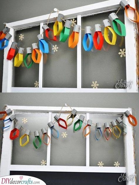 Christmas Light Window Display, New Year Decorations For School, Christmas Preschool Classroom Decor, Crafts Using Tissue Paper, Holiday Dance Decorations, Classroom Decor Christmas Ideas, Diy Christmas With Kids, Diy Christmas Gifts By Kids, Non Denominational Holiday Decorations