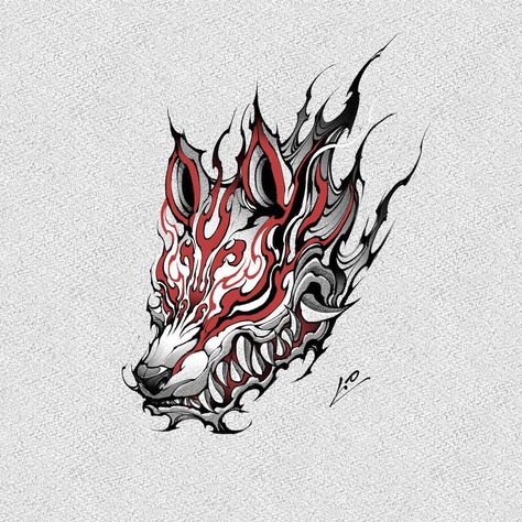 Anime Wolf Tattoo, Japanese Wolf Tattoo Design, Wolf And Dragon Tattoo, Japanese Wolf Tattoo, Portrait Tattoo Sleeve, Wrist Tattoo Ideas, Tier Tattoo, Sketch Style Tattoos, Dragon Tattoo Art