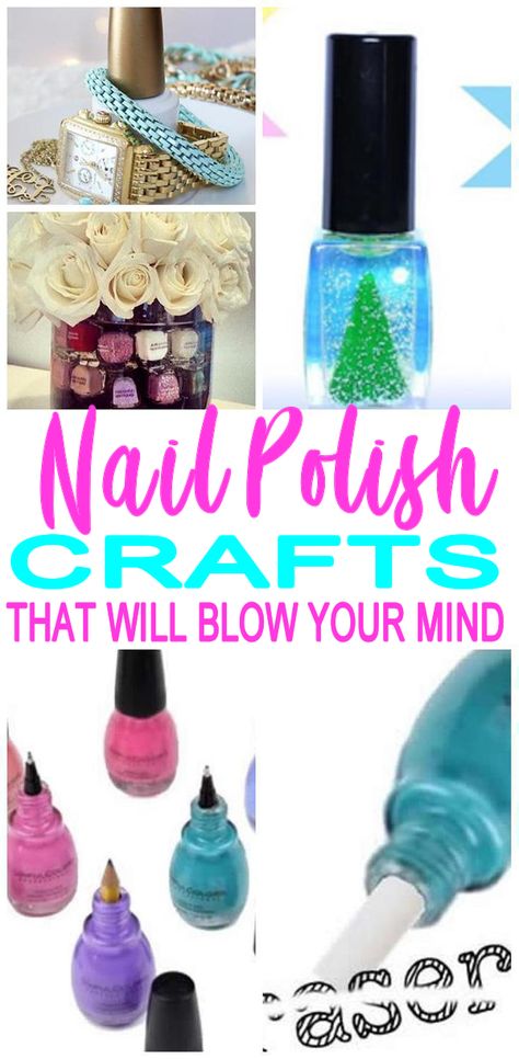 Nail Polish Bottle Crafts! Wondering what to do with those old nail polish bottles or how to clean out nail polish bottles? Here are some of the BEST diy craft projects to reuse nail polish bottles. Jewelry holders, schools supplies, flowers and more. Nail Polish Crafts Diy, Empty Nail Polish Bottles, Nail Polish Jewelry, Teen Nails, Polish Crafts, Old Nail Polish, Diy Crafts For Teen Girls, Kids Nail Polish, Nail Polish Bottle