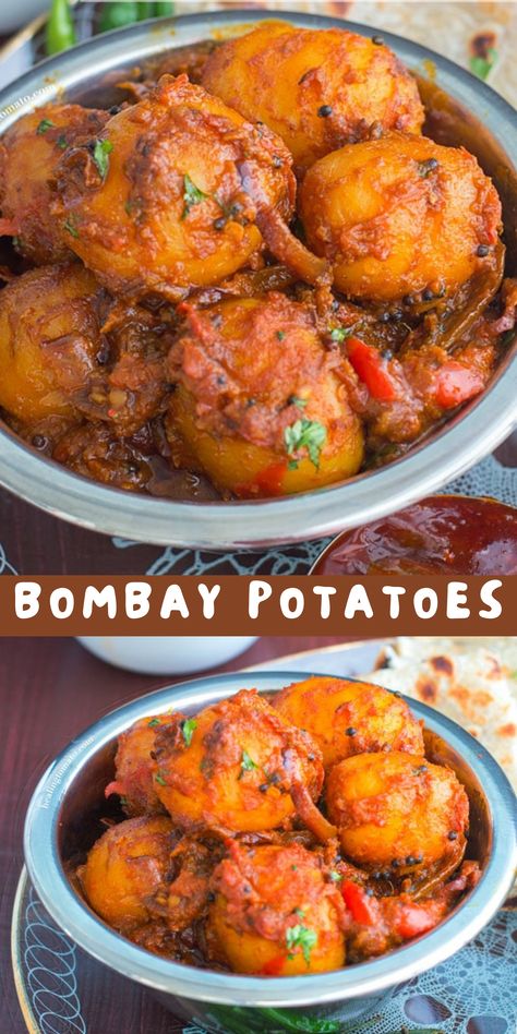 East Indian Recipes, Piccalilli Recipes, Bombay Potato Recipe, Bombay Potatoes, Baby Potato, Indian Vegan, Indian Side Dishes, Indian Meal, Plats Healthy