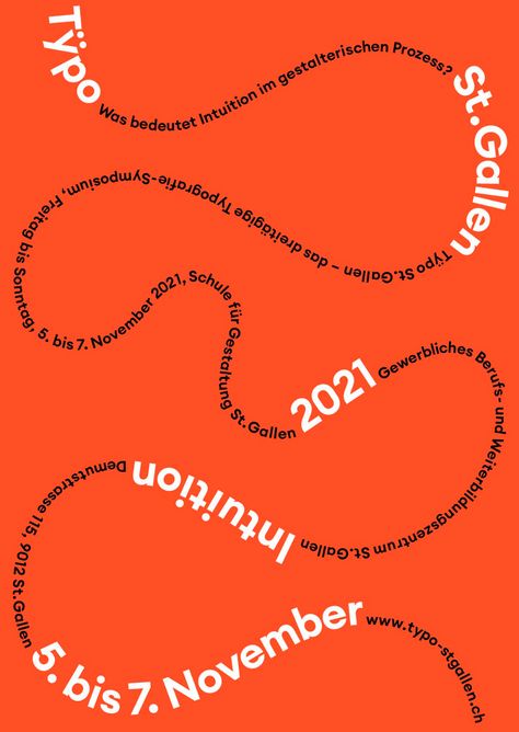 Tÿpo St. Gallen 2021 - Intuition - Typography Symposium - slanted Event Poster Design Inspiration, Creative Typography Design, Typo Poster, Book Presentation, 타이포그래피 포스터 디자인, Event Poster Design, Affinity Photo, Creative Poster, Typography Poster Design