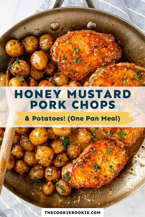 Peanut Butter Pork Chops Recipes, Fall Pork Chop Recipes, Honey Pork Chops, Honey Mustard Pork Chops, Honey Mustard Recipes, Mustard Pork Chops, Breaded Pork Chops, Pork Chops And Potatoes, Honey Pork