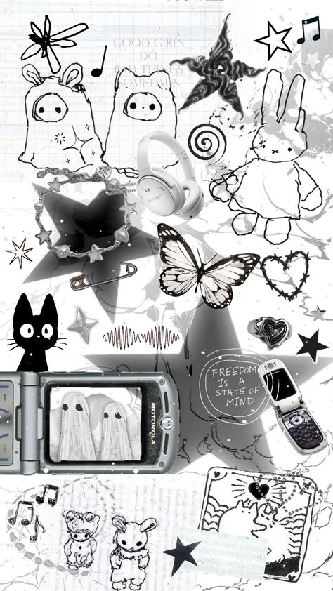 #art #wallpaper #vibes #blackandwhite #outfitinspo #outfit #grunge #stars #acubi I Phone 7 Wallpaper, Iphone Wallpaper Stars, Wallpaper Vibes, Outfit Grunge, Kartu Valentine, Cocoppa Wallpaper, Pola Kartu, Wallpaper Doodle, Cute Desktop Wallpaper