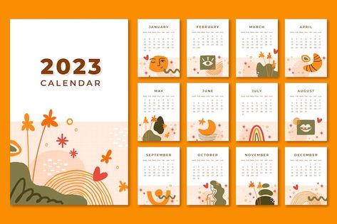 Mini Polaroid Calendar 2023, Cute Calendar Design, Mini Calendar 2023, Kalender Aesthetic, Calendar Design 2023, Monthly Calendar Design, Calendar Design Layout, 2023 Monthly Calendar, Wall Calendar Design