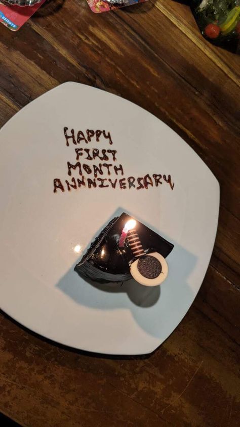 #cake #anniversary #chocolatecake One Month Anniversary Husband, 1st Month Anniversary Ideas, 1st Anniversary Celebration Ideas, 1month Anniversary Quotes, 3 Month Anniversary Ideas, Happy 1month Anniversary, 1st Month Anniversary Quotes, One Month Anniversary Cake, 1 Month Anniversary Cake