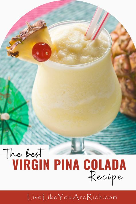 Pina Colada Drinks Non Alcoholic, Pina Colada Smoothie Non Alcoholic, Best Pina Colada Recipe Non Alcoholic, Best Pina Colada Recipe Frozen, Virgin Pina Colada Smoothie Recipes, Frozen Pina Colada Recipe Non Alcoholic, Nonalcoholic Pina Colada Recipe, How To Make A Pina Colada Virgin, Easy Virgin Pina Colada Recipe