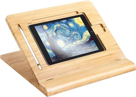 Holder Adjustable Foldable,Multi-Angle Bamboo Wooden Organizer Desktop Holder for iPad,Stable for Drawing,Watching,Typing (Support Multiple Devices) Ipad Holder For Car, Bamboo Drawing, Wooden Ipad Stand, Adjustable Tablet Stand, Huion Tablet, Drawing Ipad, Fun Desk, Digital Drawing Tablet, Ipad Pro 3