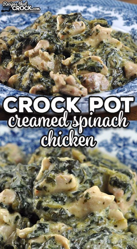 Slow Cooker Chicken, Creamed Spinach Chicken, Spinach Chicken, Crock Pot Chicken, Creamed Spinach, Spinach Stuffed Chicken, Favorite Side Dish, Crockpot Chicken, Dish Recipes