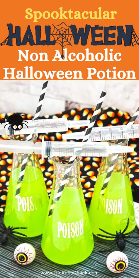 Non Alcoholic Drinks Halloween, Drinks Nonalcoholic Easy, Drink Mocktail, Potions For Kids, Fun Halloween Drinks, Halloween Party Punch, Halloween Punch Recipes, Alcoholic Punch Recipes, Halloween Party Drinks