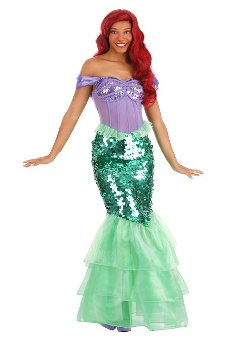 PRICES MAY VARY. Size: Medium COSTUME INCLUDES: This The Little Mermaid Premium Ariel Mermaid Costume for women is officially licensed from Disney's The Little Mermaid and includes an elegantly designed mermaid dress. FROM FUN COSTUMES: Halloween costumes are what we do and we're very excited to team up with Disney to make outfits based on their most beloved animated features. If you love Disney's The Little Mermaid you can roleplay and celebrate your favorite movie moments with this premium Ari Mermaid Costume For Women, Ariel Mermaid Costume, Disney Ariel Costume, Ariel Halloween, Ariel Halloween Costume, Ariel Costumes, Ariel Cosplay, Mermaid Cosplay, Little Mermaid Costume