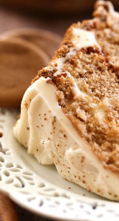 Gingersnap Spice Cake | Chef in Training Gingerbread Dessert Recipes, Pretty Recipes, Gingerbread Dessert, Gingerbread Ideas, Cake Mini, Types Of Desserts, A Piece Of Cake, Spice Cake, Piece Of Cake