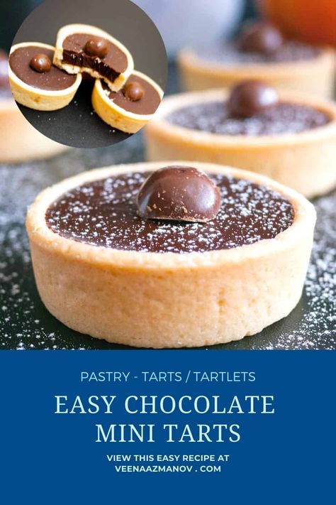 Make a tartlet with chocolate ganache using ready to use tart shells. A simple and easy semi-homemade treat in less than 10 minutes.