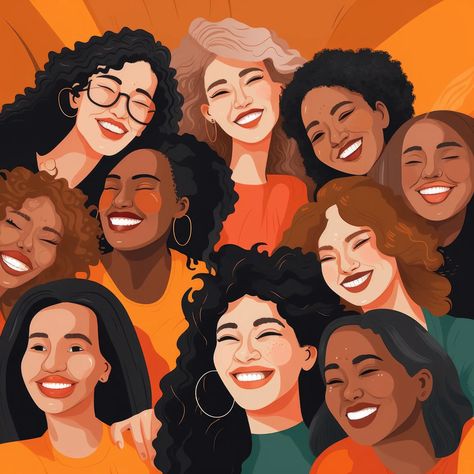 Group of Smiling and Happy Women Free Stock Photo Diverse Group Of Women, Group Of Women Art, Women’s Group, Women Community Aesthetic, Ladies Group Photo, Women Laughing Together, Women Small Group, Groups Of Women, Smile Illustration