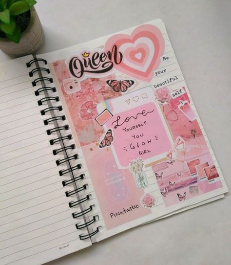 Journal ideas,pink journal. Journal Diary Decoration, Pink Aesthetic Design For Journal, Aesthetic Diaries Ideas, Line Diary Ideas, Creative Dairy Writing Ideas, Aesthetic Journal Drawing Ideas, Pink Bujo Ideas, Pink Theme Journal Ideas, Ideas For Decorating Diary