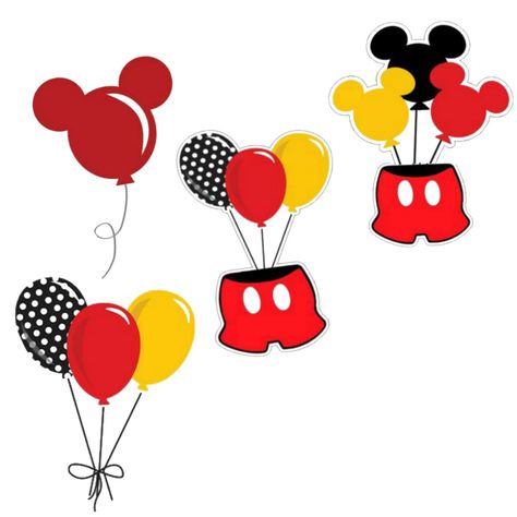 Mickey Mouse Balloon, Lol Doll Cake, Mickey Mouse Nails, Mickey Mouse Balloons, Minnie Mouse Baby Shower, Disney Cookies, Mickey Mouse Pictures, Mickey Balloons, Birthday Cake Topper Printable