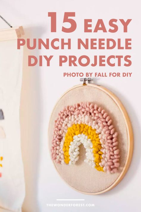 Punch Needle Patterns Printable, Punch Needle Diy, Diy Punch Needle, Punch Needle Projects, Tufting Rugs, Wonder Forest, Easy Punch, Kids Punch, Pillow Projects