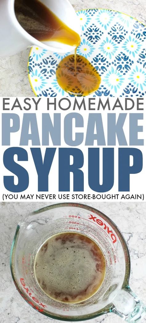 Diy Syrup, Homemade Pancake Syrup, Pancakes Syrup, Pancake Syrup Recipe, Easy Homemade Pancakes, Pancake Syrup, Homemade Syrup, Keto Pancakes, Homemade Pancakes