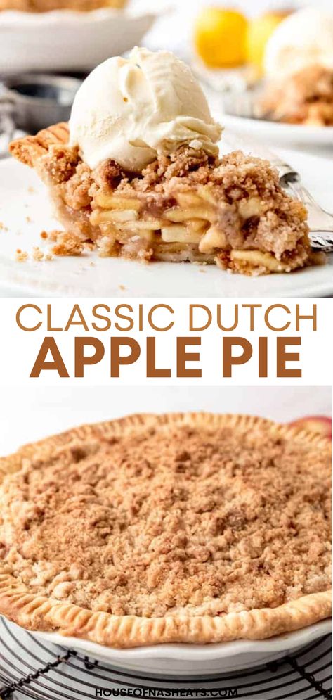 Dutch Apple Pie Topping, Dutch Apple Pie Recipe, Apple Crumble Pie, Homemade Apple Pie Filling, Crumble Pie, Dessert Pie, Dutch Apple Pie, Homemade Apple Pie, Classic Apple Pie