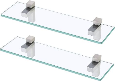 Bathroom Glass Shelf, Bathroom Wall Shelf, Glass Bathroom Shelves, Glass Shelves In Bathroom, Shelf For Bathroom, Wine Rack Bar, Floating Glass Shelves, Bathroom Wall Shelves, Shelves Wall