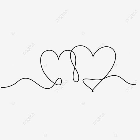 Connected Hearts Drawing, Two Hearts Drawing, Valentine Line Art, Valentines Line Art, Minimalist Love Drawing, Drawing Love Ideas, One Line Drawing Heart, Valentines Drawings Ideas, Draw Valentines Day