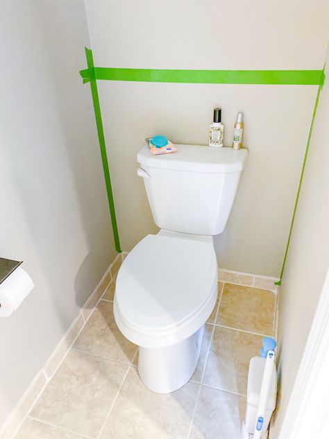 Refresh Your Small Water Closet Easily In One Day - What BB Built Simple Toilet Room Ideas, Water Closet Color Ideas, Tile On Half Bathroom Wall, Small Toilet Lighting Ideas, Toilet Room With Cabinets, Decorate A Water Closet, 2 Room Bathroom Ideas, Water Closet Under Stairs, Water Closet Makeover Farmhouse