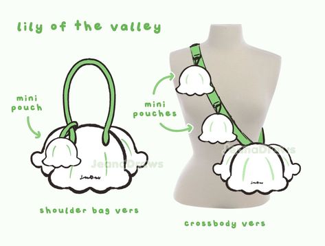 J e a n a 🌸 on X: "thinking about a lily of the valley inspired bag !! 💚🤍 https://t.co/FBzjobKPY5" / X Lily Bag, Disney Crochet Patterns, Cute Sewing Projects, Old Fashion Dresses, Diy Clothes Design, Crochet Clothing And Accessories, Dress Design Sketches, Mini Pouches, Diy Sewing Clothes