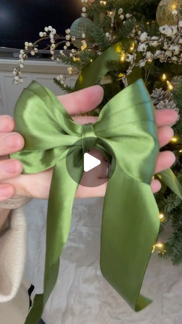 Folding A Bow With Ribbon, Ribbon On Christmas Wreath, Ribbon Tree Topper Diy Bow Tutorial, How To Make A Bow With Non Wired Ribbon, How To Make Ribbon Bows Decoration, Now Tying With Ribbon, Simple Christmas Bows Diy, Unwired Ribbon Bow, How Do You Tie A Bow With Ribbon