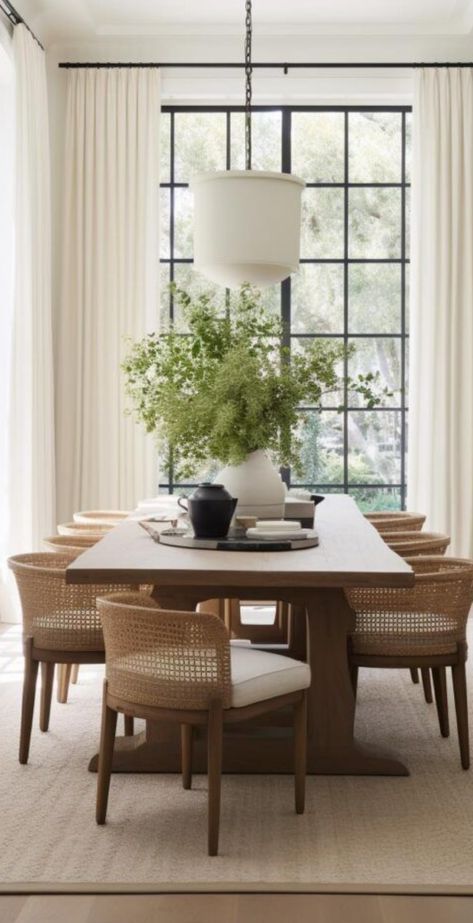 Vaulted Living And Dining Room, Transitional Dining Room Inspiration, Modern Traditional Dining Room, Luxury Modern Farmhouse, Farmhouse Dining Rooms, Reaching For The Sky, Dining Room Design Luxury, Modern Farmhouse Dining Room, A Perfect Marriage