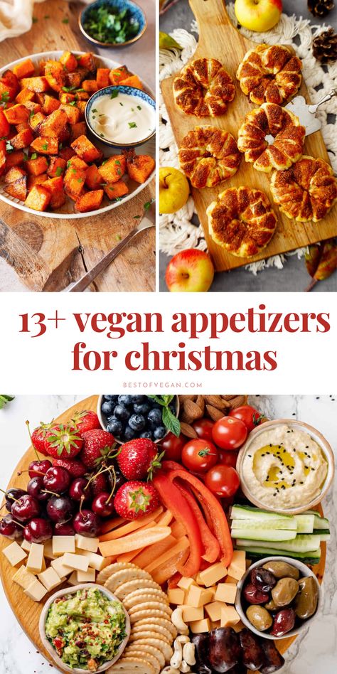 Deck the halls with these delicious 🌱 13+ Vegan Appetizers 🥗 for Christmas! Your holiday table will never be the same. 😋 Get the recipes now! Plant Based Christmas Appetizers, Holiday Tofu Recipes, Vegetable Appetizers For Party Christmas, Dairy Free Gluten Free Christmas Appetizers, Christmas Buffet Vegetarian, Vegan Christmas Meals Ideas, Vegan Christmas Dinner Starters, Gf Df Thanksgiving Appetizers, Gf Df Christmas Appetizers