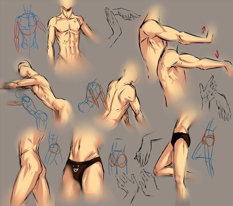 H Drawing Male Anatomy, Male Body Drawing, Male Figure Drawing, Anatomy Practice, Body Drawing Tutorial, Body Sketches, Human Figure Drawing, Art Kawaii, Anatomy Sketches