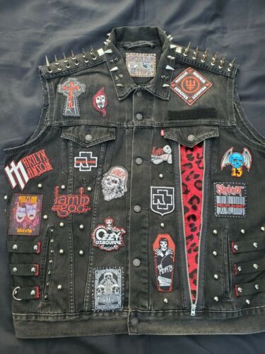 Punk Rock Black Metal Custom Patched Battle Vest Denim Jacket Studs & Spikes DIY | eBay Punk Jacket Diy, Hair Clips Crochet, Spiked Leather Jacket, Battle Vest, Punk Fashion Diy, Vest Patches, Diy Denim Jacket, Crust Punk, Battle Jacket