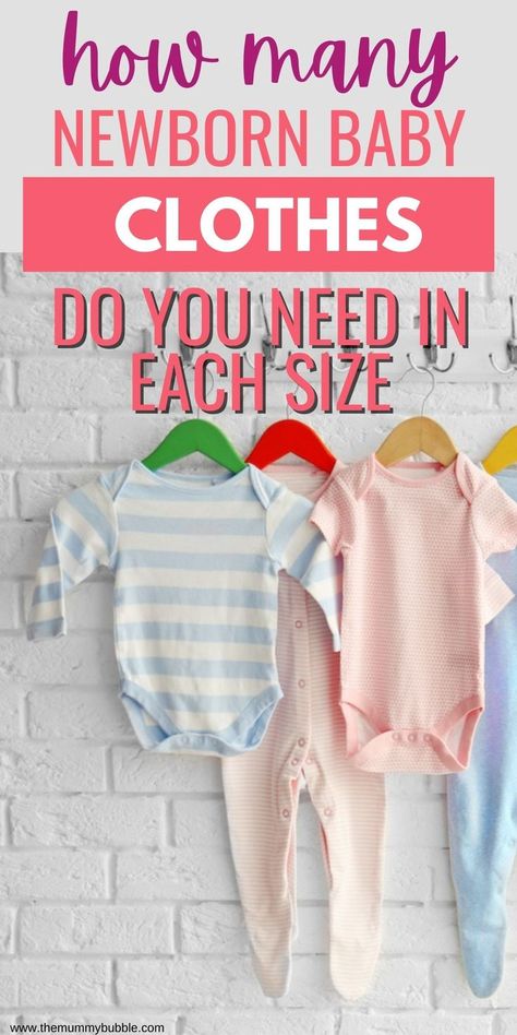 Newborn baby clothes buying guide. How many clothes you need in each size so that you have plenty of clothes, but don't overspend! Newborn Baby Outfits, Newborn Needs, Newborn Baby Tips, Newborn Baby Clothes, Newborn Onesies, Baby Prep, Preparing For Baby, Newborn Essentials, Babies First Year