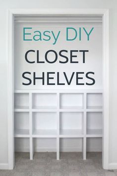 Easy Diy Closet, Diy Kast, Playroom Closet, Diy Closet Shelves, Cheap Closet, Billy Ikea, Closet Shelving, Entry Closet, Closet Built Ins