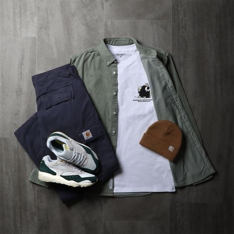 Outfit Grid Streetwear, Outfit Grid Men, Masc Lesbian, The Pest, Cord Shirt, Boys Fall Outfits, Vintage Retro Clothing, Work Fits, Everyday Casual Outfits