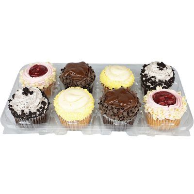 Member's Mark Gourmet Cupcakes Variety Pack 8 ct. Oreo Cookie Cupcakes, Lemon Cream Cheese Icing, Gourmet Cupcake, Half Sheet Cake, Banana Nut Muffins, Chocolate Curls, Gourmet Cupcakes, Vanilla Icing, Chocolate Lava