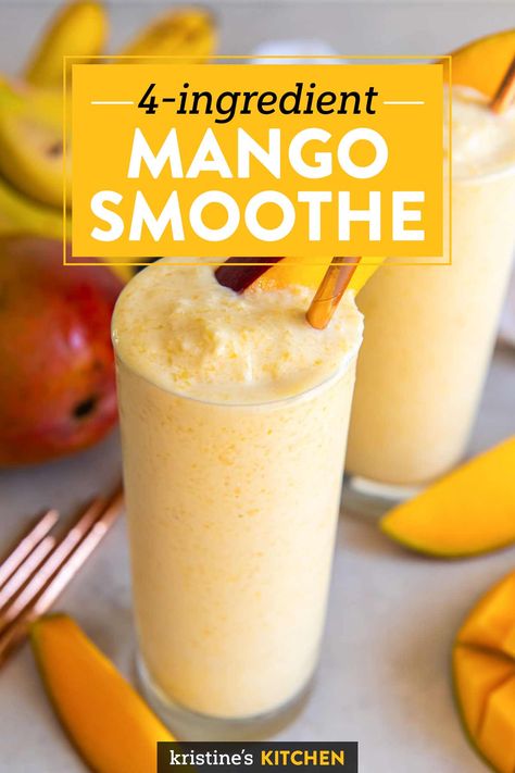 Essen, Frozen Fruit Smoothie Recipes, Frozen Fruit Smoothie, Mango Smoothie Recipes, Banana Splits, Fruit Smoothie Recipes Healthy, Summer Smoothies, Smoothie Drink Recipes, Best Smoothie Recipes