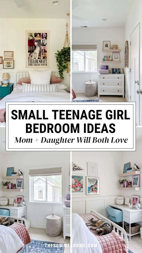 Transform your teenage girl's small room with our inspiring bedroom ideas. Explore simple girls bedroom ideas that are both stylish and practical for small spaces. Discover teen girl bedroom ideas that enhance functionality and reflect personal style. Elevate the teenager bedroom design with creative solutions for organization and decor. Small Teenage Girl Bedroom, Bedroom Ideas For Teenage Girl, Simple Girls Bedroom, Teen Girl Bedroom Ideas, Small Teen Bedroom, Teenager Bedroom Design, Teenager Bedroom, Girl Bedroom Ideas