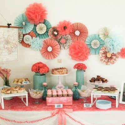 Teal Wedding Colors, Fiesta Shower, Trendy Baby Shower Ideas, Baby Shower Invitaciones, Wedding Dessert Table, Baby Shower Table, Fiesta Baby Shower, Baby Shower Backdrop, Theme Color